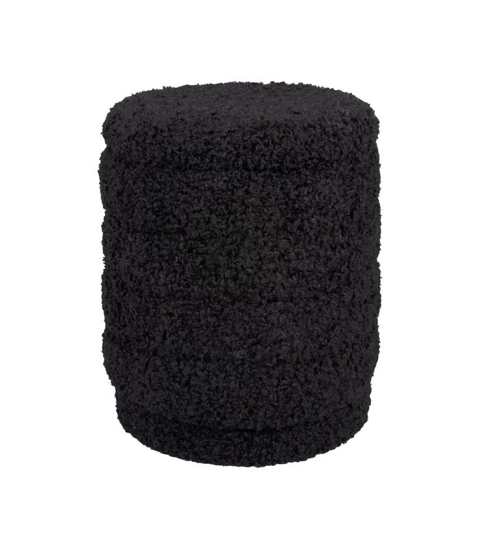 Leitmotiv Poef Cuddly - Zwart - 35x35x40 Cm 1 Leitmotiv Poef Cuddly - Zwart - 35x35x40 Cm