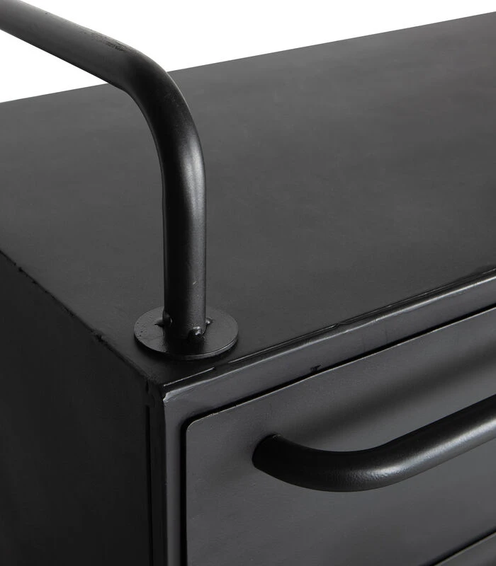 BePureHome Black Beauty Kast Op Wielen - Metaal - Zwart - 144x75x39 4 BePureHome Black Beauty Kast Op Wielen - Metaal - Zwart - 144x75x39 - Afbeelding 4