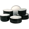 Serviesset Cosmic Porselein 6-persoons 24-delig Wit Zwart