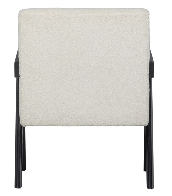 WOOOD Fauteuil Lowie - Polyester - Naturel/Zwart - 79x60x79 4 WOOOD Fauteuil Lowie - Polyester - Naturel/Zwart - 79x60x79 - Afbeelding 4