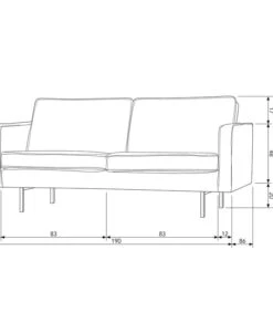 BePureHome Rodeo Bank 2-Zits - Recycle Leer - Zwart - 85x190x86 -Huishoudelijke Producten Winkel dae7066102a24d3590c4fd6a46d33af3 2