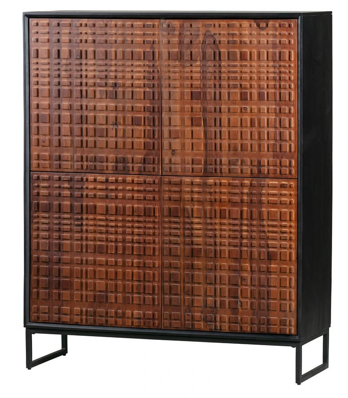 BePureHome Nuts 4-Deurs Kast - Hout - Walnoot/zwart - 140x114x40 3 BePureHome Nuts 4-Deurs Kast - Hout - Walnoot/zwart - 140x114x40 - Afbeelding 3