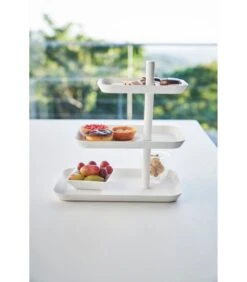 Yamazaki Serving Stand 3 Tiered - Tower - White 7 Yamazaki Serving Stand 3 Tiered - Tower - White -Huishoudelijke Producten Winkel e54990953afa4e3ba135cd26d4251067