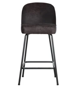 BePureHome Vogue Barstoel 65 Cm - Recycle Leer - Zwart - 89x50x55