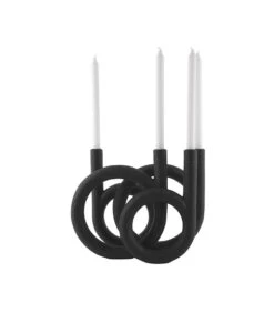 PRESENT TIME Kandelaar Rings - Polyresin - Zwart - 38x14,5x30cm -Huishoudelijke Producten Winkel e9ea3cbeef9a4452bbc0e7e371723ce7