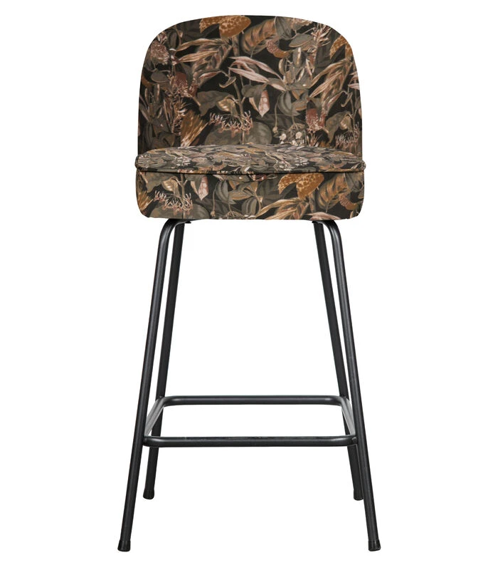 BePureHome Vogue Barstoel 65 Cm - Velvet - Bouquet Zwart - 89x50x55 1 BePureHome Vogue Barstoel 65 Cm - Velvet - Bouquet Zwart - 89x50x55