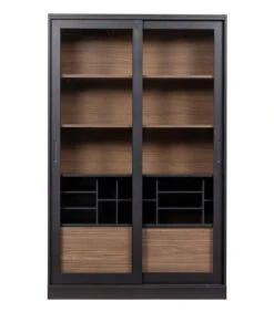Exclusive James Vitrinekast - Grenen - Zwart - 200x125x47