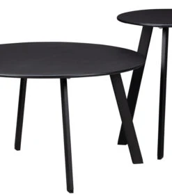 WOOOD Bijzettafel Buiten Fer - Metaal - Zwart - 49x40x40 -Huishoudelijke Producten Winkel ee581964341641cf984ccb74efada228