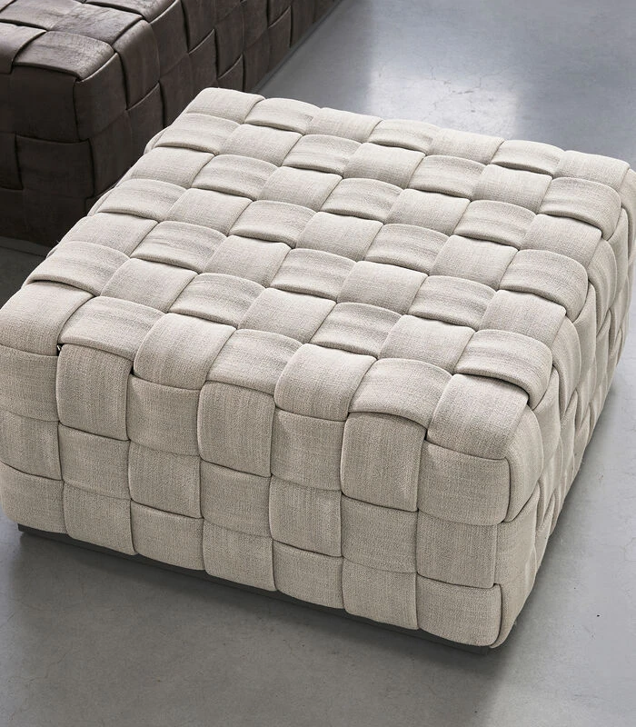 Poef - Hocker - Room 48 Voetenbankje XL Mouliné - Linnen - Naturel 2 Poef - Hocker - Room 48 Voetenbankje XL Mouliné - Linnen - Naturel - Afbeelding 2