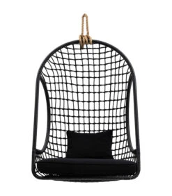 Chaise Suspendue D'extérieur Classique Avec Coussin,noire
