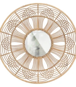 Obi Spiegel Rond - Bamboe - Naturel - 76x76x2