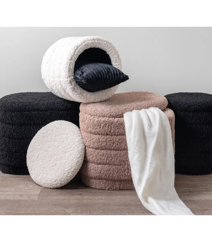 Leitmotiv Poef Cuddly - Bruin - 50x35x40 Cm 2 Leitmotiv Poef Cuddly - Bruin - 50x35x40 Cm - Afbeelding 2