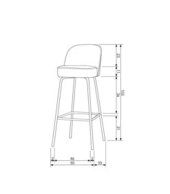 BePureHome Vogue Barstoel 80 Cm - Stof - Zand - 103x50x55 -Huishoudelijke Producten Winkel fb0075b6406041968177c2fee9a8928c 3