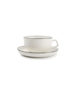 STUDIO BASE Kop En Schotel 220 Ml Wit (set/4)