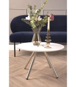 Leitmotiv Salontafel Sliced - Wit, Satijn Finish Poten - 60x40cm -Huishoudelijke Producten Winkel feea49b904b343e98baaac11ecc34b54