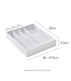Yamazaki Extendable Diagonal Cutlery Tray - Tower - White -Huishoudelijke Producten Winkel ff0a39eca26c49caadc5f7f686647119