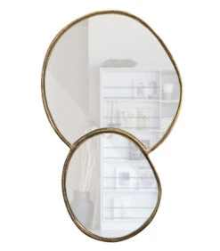 Shay Dubbele Spiegel - Aluminium - Goud - 28x45x1