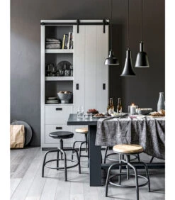 VTwonen Spider Kruk - Hout/Metaal - Mango/Grijs - 48-60x32x32 -Huishoudelijke Producten Winkel fff492b2d56a4a30b6448b68c5b899bc